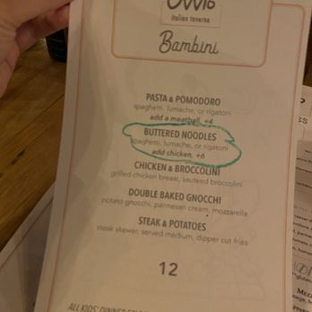 Ovvio Italian Taverna - Kids' menu - Salad Near Me - Glenview, Illinois