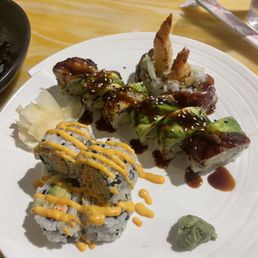 Spicy California Roll and Dragon Roll