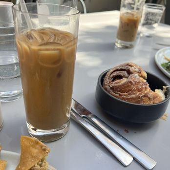 Cheeky's - Iced cold brew. Cinnamon roll - Breakfast & Brunch Near Me - Palm Springs, California Cheeky's - Iced cold brew. Cinnamon roll - Breakfast & Brunch Near Me - Palm Springs, California
