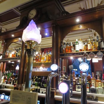 The Cafe Royal - The bar (with the famous false-mirror arrangement of bottles.) - Seafood Near Me - Edinburgh, EDH