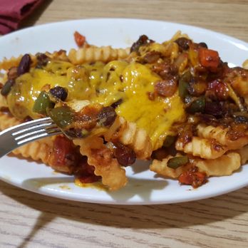Loving Cafe - Got the Chilli Cheese fries to share with a friend. 100% vegan, 100% delicious. It looks greasy in the photo but it's not greasy at all. - Vegan Near Me - Fort Wayne, Indiana Loving Cafe - Got the Chilli Cheese fries to share with a friend. 100% vegan, 100% delicious. It looks greasy in the photo but it's not greasy at all. - Vegan Near Me - Fort Wayne, Indiana