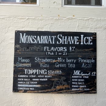 Monsarrat Shave Ice - Menu - Shaved Ice Near Me - Honolulu, Hawaii
