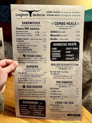 Menu photo 8 Longhorn Barbecue Spokane, WA