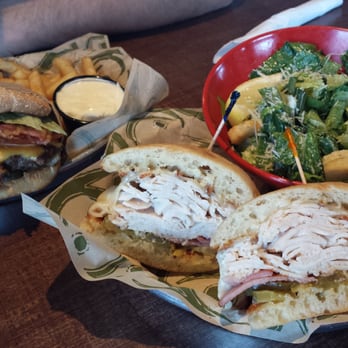 Hops n Drops - Kyle's D*mn Good Sandwich, seriously so good!! Deluxe burger with bacon added. - Salad Near Me - Auburn, Washington