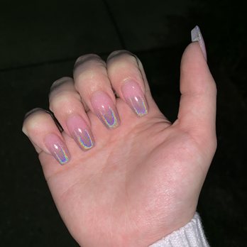 Yeah 1 Nails Bar - Pink and silver metallic ombre - Nail Salons Near Me - Plano, Texas
