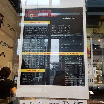 Jerk King - Menu Dec 2020 - Caribbean Near Me - Toronto, Ontario