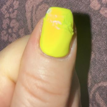 Nefeli Nail Salon - Almost half the polish came off this nail; was still wet underneath 10 hours later. - Nail Salons Near Me - Sacramento, California Nefeli Nail Salon - Almost half the polish came off this nail; was still wet underneath 10 hours later. - Nail Salons Near Me - Sacramento, California