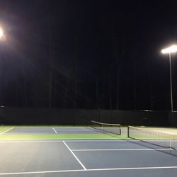 West Campus Tennis Courts - Tennis court with lights