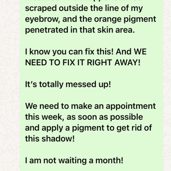 The G Spot - TEXT SENT TO HER REQUESTING TO PLEASE FIX THIS TERRIBLE JOB - Skin Care Near Me - Boca Raton, Florida The G Spot - TEXT SENT TO HER REQUESTING TO PLEASE FIX THIS TERRIBLE JOB - Skin Care Near Me - Boca Raton, Florida