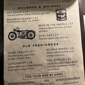 Stable Reserve Distillery - Drink menu - Cocktail Bars Near Me - Franklin, Tennessee