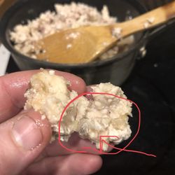 Don's Butcher Shop - Plastic pieces in the chicken