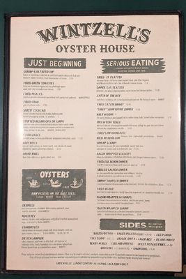 Menu photo 2 Wintzell's Oyster House Montgomery, AL