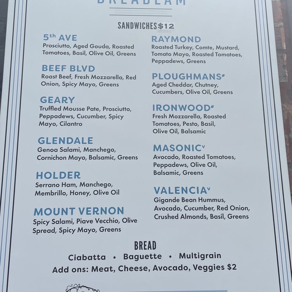 Breadlam - Menu - Sandwiches Near Me - Los Angeles, California