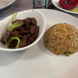 Mixasian Fusion - Mongolian Beef and fried rice