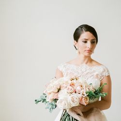 Blush bridal bouquet; wedding florist annapolis md