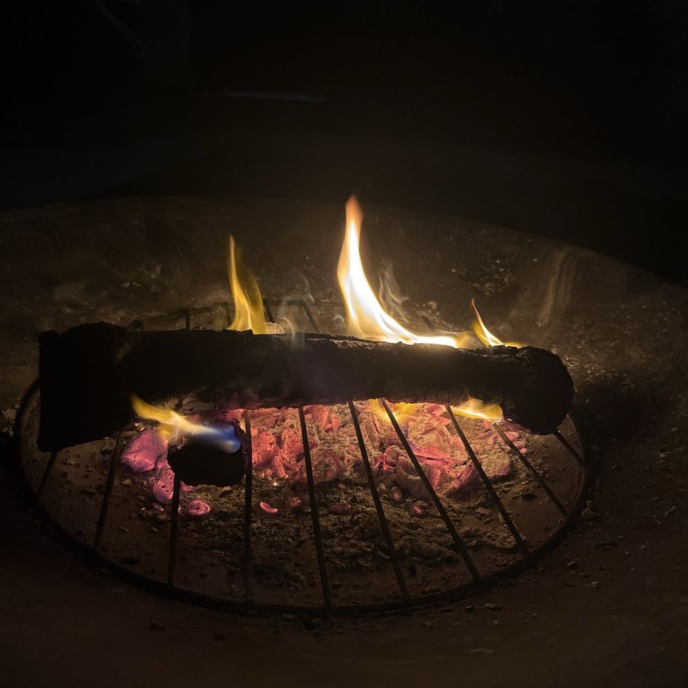 fire burning after an hour with only two logs and a very small amount of lighter fluid, amazing smell, abundant heat. fire burning after an hour with only two logs and a very small amount of lighter fluid, amazing smell, abundant heat.