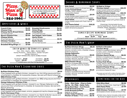 Menu photo 1 Pizza Man's Pizza Johnstown, PA