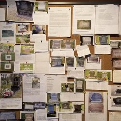 corlizzi memorials - Board of letters from families and photos of finished works