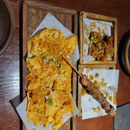 Beef aorta, lamb kebab, chicken gizzard Beef aorta, lamb kebab, chicken gizzard