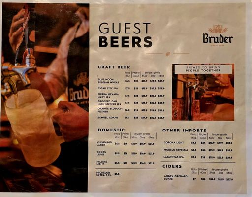 Menu photo 1 Bruder Brewery & Kitchen Oviedo, FL