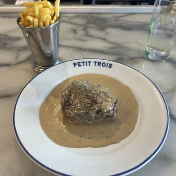 Petit Trois - Steak au poivre with frites! - French Near Me - Los Angeles, California Petit Trois - Steak au poivre with frites! - French Near Me - Los Angeles, California