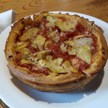 Giordano's - Deep dish with spinach, artichokes and feta cheese. - Pizza Near Me - Chicago, Illinois Giordano's - Deep dish with spinach, artichokes and feta cheese. - Pizza Near Me - Chicago, Illinois