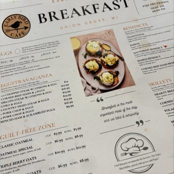 Early Bird Cafe - Menu - Seafood Near Me - Union Grove, Wisconsin