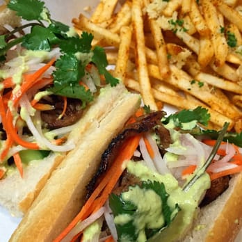 Nguyen's Kitchen - Pork banh mi with Cajun fries - Vietnamese Near Me - Orange, California