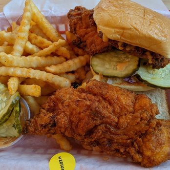 Dave's Hot Chicken - Combo with 1 tender and 1 slider. - Chicken Shop Near Me - Beaverton, Oregon Dave's Hot Chicken - Combo with 1 tender and 1 slider. - Chicken Shop Near Me - Beaverton, Oregon
