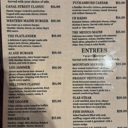 Hotel Rumford Western Maine's Sports Bar - Mains Menu
