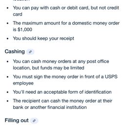 Rules on buying a money Oder Rules on buying a money Oder