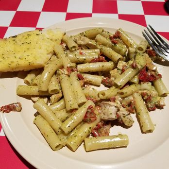 Carmelo's - This is one half of the chicken pesto pasta July 2017 special, minus a little because I ate it before I forgot the photo - Pizza Near Me - St. Augustine, Florida