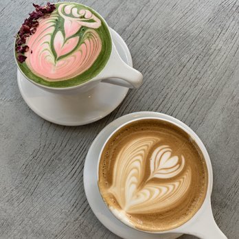 Ogawa Coffee - latte and matcha rose latte - Coffee & Tea Near Me - Boston, Massachusetts Ogawa Coffee - latte and matcha rose latte - Coffee & Tea Near Me - Boston, Massachusetts