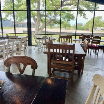 The Potato Shack - Inside seating...restaurant is surrounded by beautiful trees - New American Near Me - Kingsland, Texas The Potato Shack - Inside seating...restaurant is surrounded by beautiful trees - New American Near Me - Kingsland, Texas
