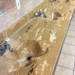 Weatherford KOA - Ladies locker room Texas-shaped sinks. Just adorable