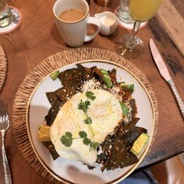 Chilaquiles in breakfast menu