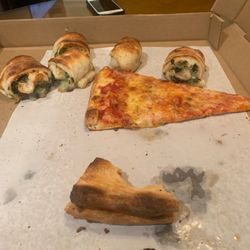 Old Colony Pizza - Cheese pizza and garlic knors