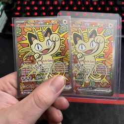 Critical Hits TCG - Two meowth SIRs pulled from a Perfect Order booster box and bundle in one session