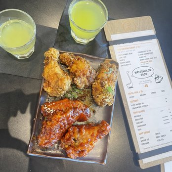 DB Grill - Happy hour vibe! KFC and Garlic Soy Chicken Wings ‍ Paired with Lilikoi Soju - New American Near Me - Kapolei, Hawaii