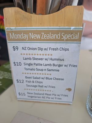 Menu photo 7 Dunedin New Zealand Eats San Diego, CA