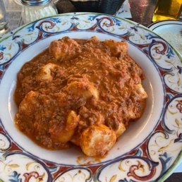 Gnocchi with bolognese sauce.