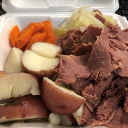 a container of meat and potatoes