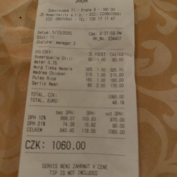 Sangam - I'd rather expensive and unremarkable meal. I would not recommend this restaurant. - Indian Near Me - Prague, Puerto Rico