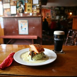 Burren Smokehouse - In the Roadside Tavern next door, you can sample our smoked salmon, for ex. like this hot smoked salmon on a bed of Colcannon.