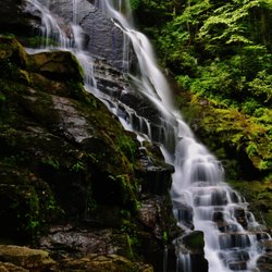 A side angle shot of a waterfall on private land that I take people to.