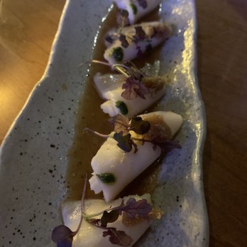 Roka Akor - Chicago - Escolar Tataki, White Asparagus, Yuzu Shallot Dressing - Sushi Bars Near Me - Chicago, Illinois Roka Akor - Chicago - Escolar Tataki, White Asparagus, Yuzu Shallot Dressing - Sushi Bars Near Me - Chicago, Illinois