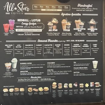 All Star Espresso - Menu - Coffee & Tea Near Me - Silverdale, Washington