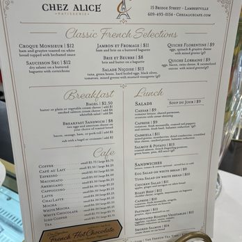 Chez Alice - Menu - Bakeries Near Me - Lambertville, New Jersey