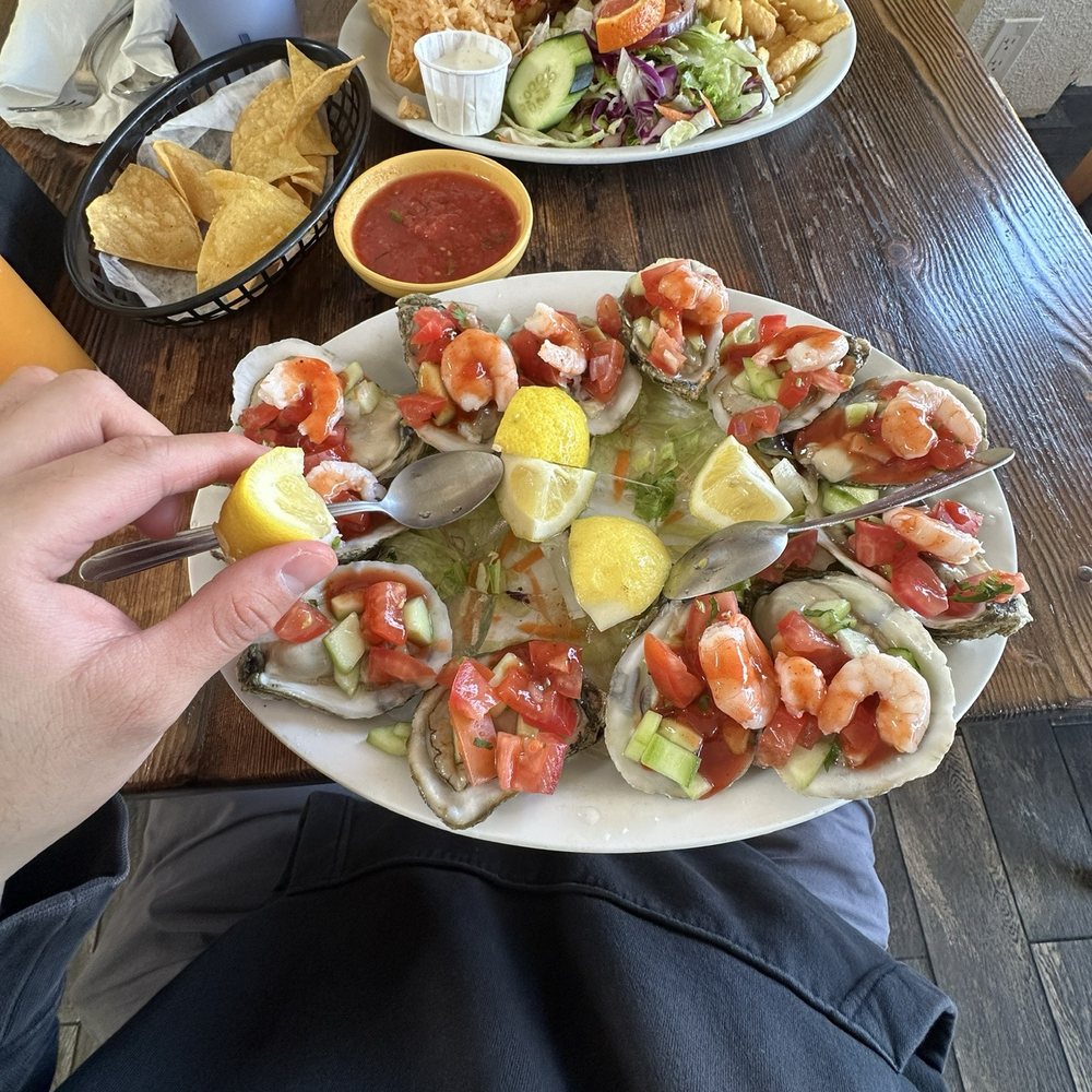 Mariscos Puerto Nuevo - Oysters were very fresh, shrimp, and the chili sauce was alright/ not the best flavor - Mexican Near Me - Seaside, California Mariscos Puerto Nuevo - Oysters were very fresh, shrimp, and the chili sauce was alright/ not the best flavor - Mexican Near Me - Seaside, California