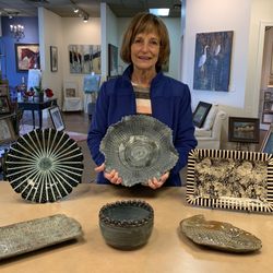 Frameworks Gallery - We welcome local Marietta, Donna McMinn, as our newest potter.  Come by to see her latest creations on display in the gallery!